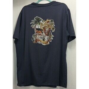 Caribbean T-Shirt Men's 2XT Blue S/S Graphic Double Sided Grillin & Chillin Note